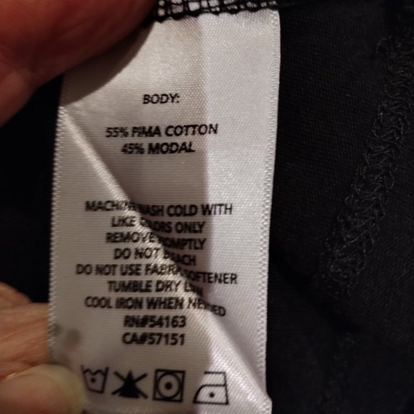 Calvin Klein Long, Layered T-Shirt MEDIUM Black, Like New - Picture 4 of 4